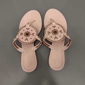 Jack Rogers Women Size 7 Georgica Pink Jelly Thong Slip On Sandals